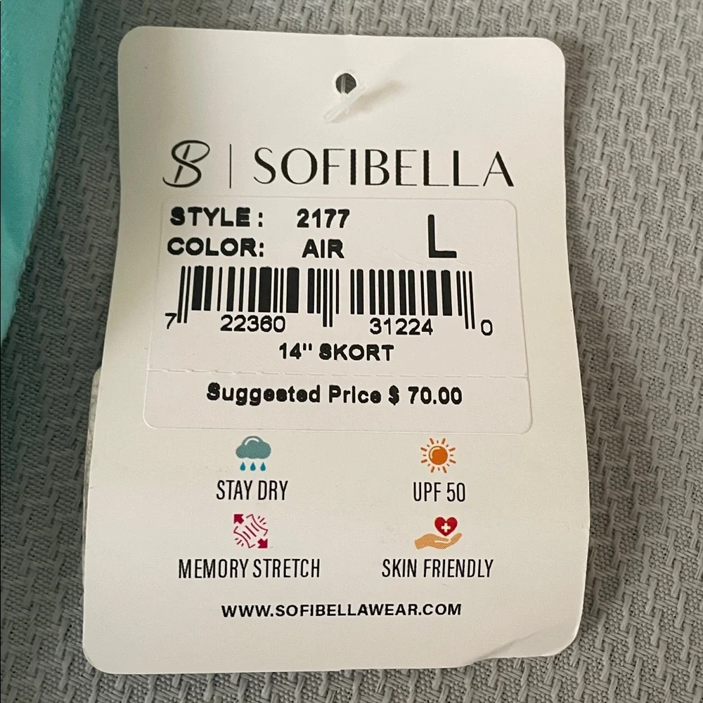 New Sofibella Aqua Tennis/Golf Skort Size Large - Picture 5 of 8